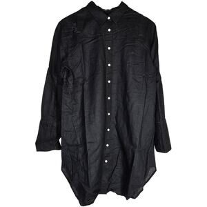 J. Crew Relaxed-fit beach shirt in linen-cotton blend Black BX614 S‎ NIB